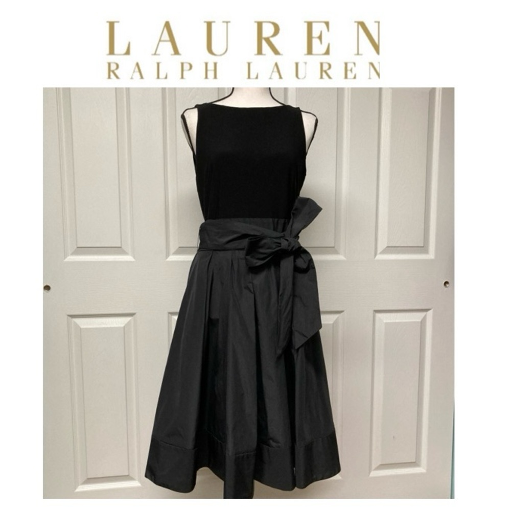Lauren Ralph Lauren Black Cocktail Fit-and-Flare Dress
